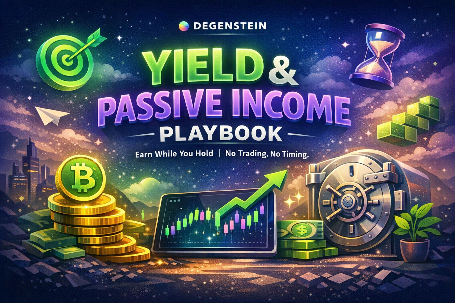 Yield & Passive Income Playbook — Earn while you hold. No trading. No timing. No stress.